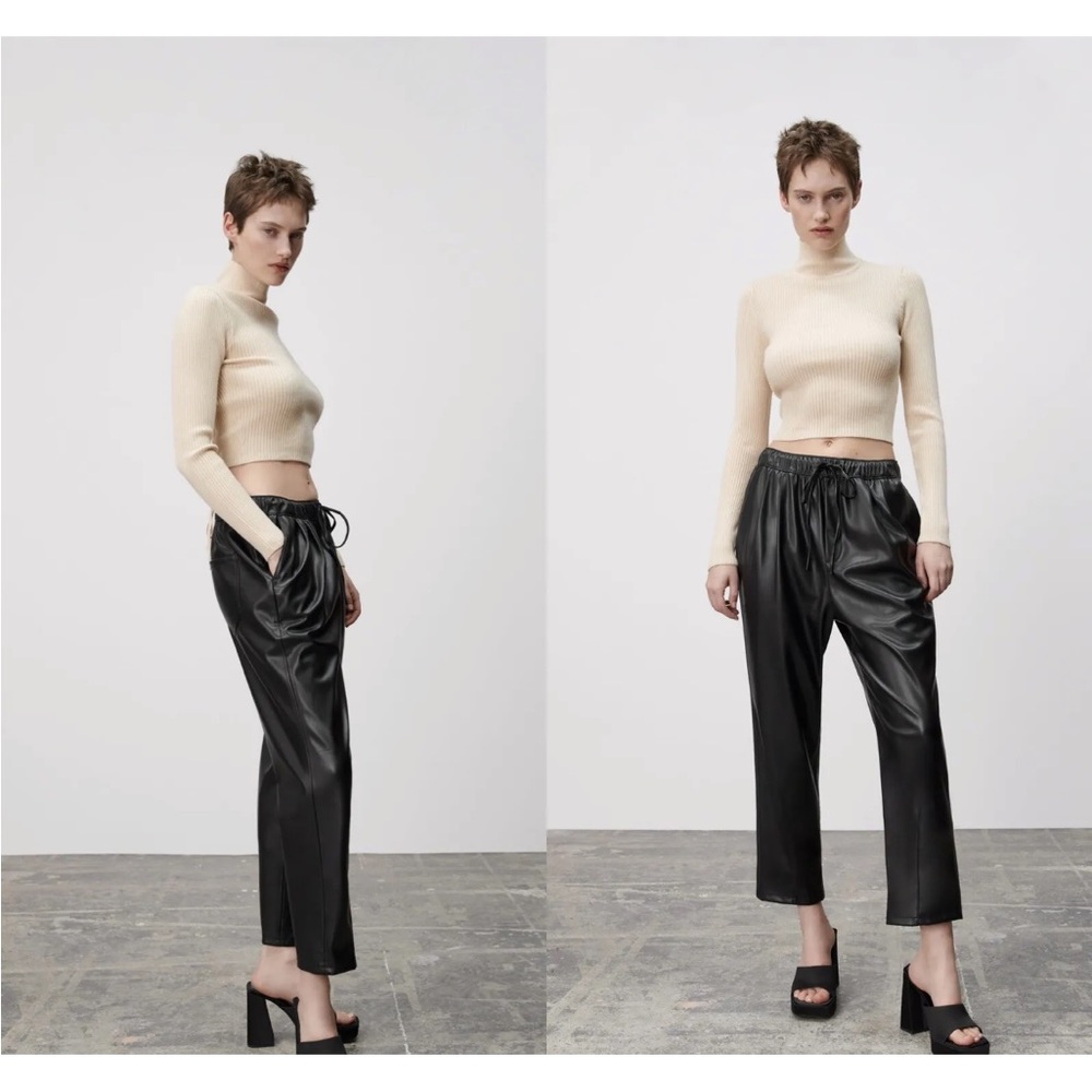 Zara faux leather jogger pants